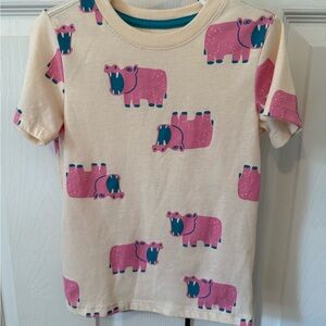 Cat & Jack Pink and Cream Short Sleeve Tee
